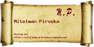 Mitelman Piroska névjegykártya